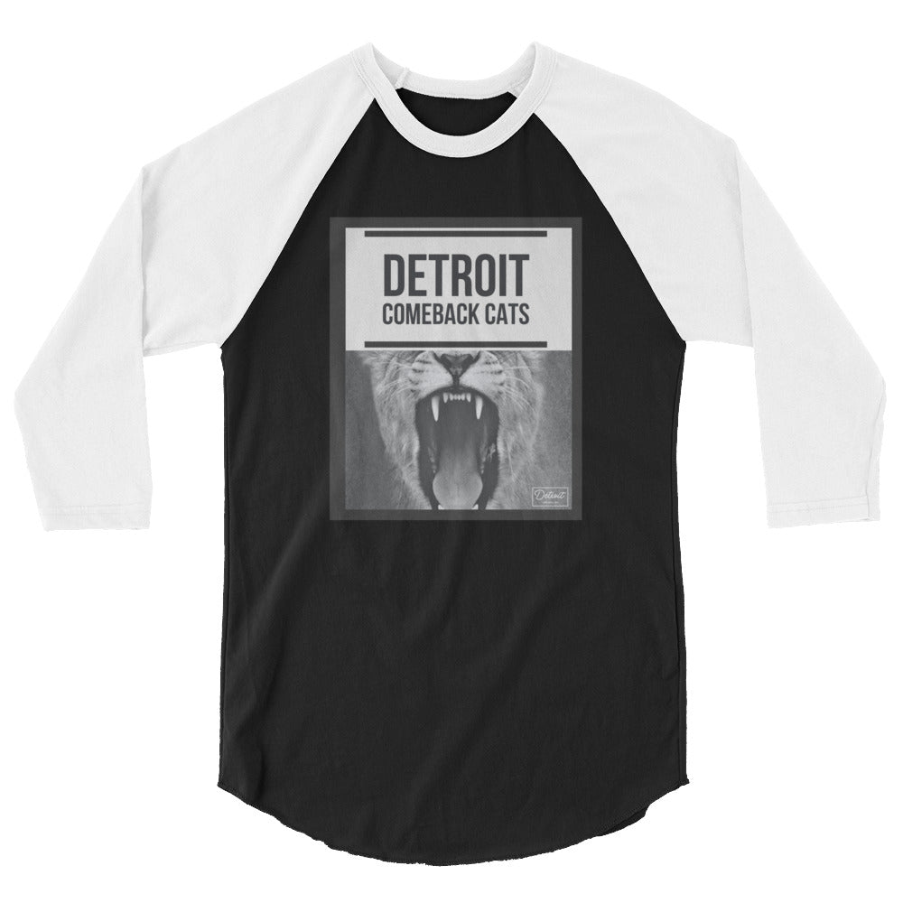 Unisex Detroit Comeback Cats - 3/4 Sleeve T-Shirt
