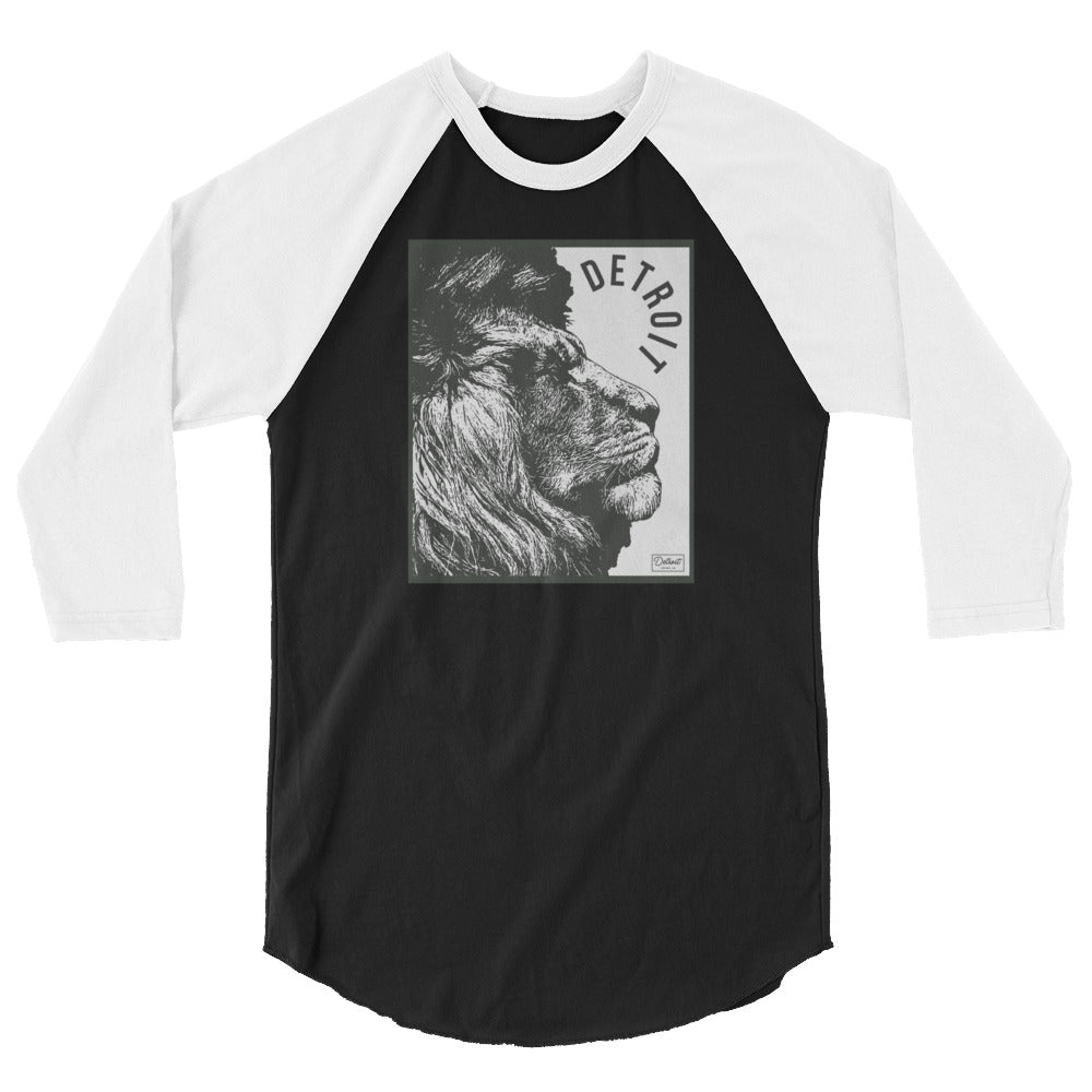 Unisex Detroit Lion - 3/4 Sleeve T-Shirt