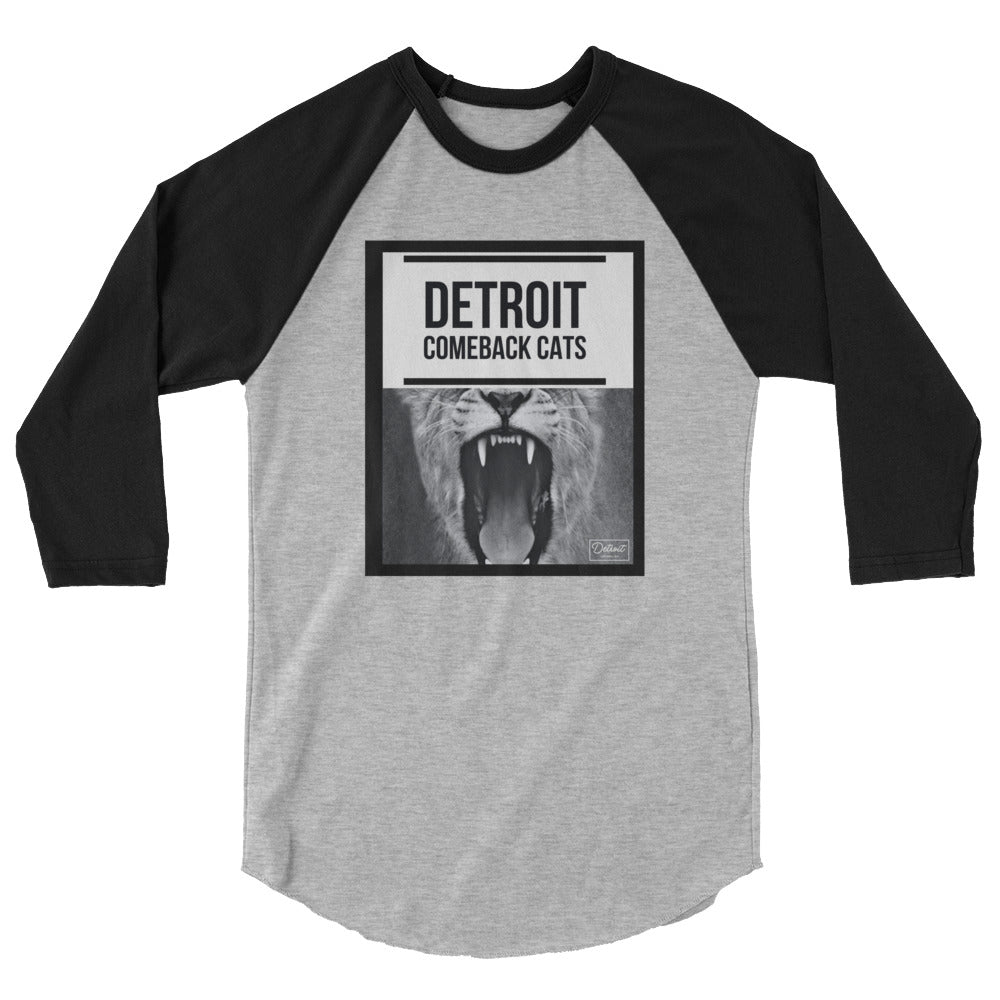 Unisex Detroit Comeback Cats - 3/4 Sleeve T-Shirt