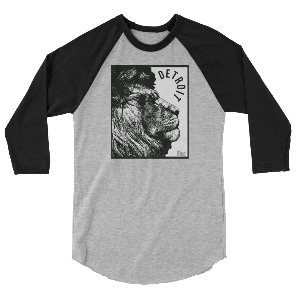 Unisex Detroit Lion - 3/4 Sleeve T-Shirt