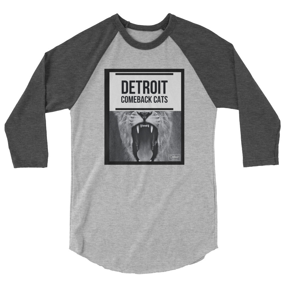 Unisex Detroit Comeback Cats - 3/4 Sleeve T-Shirt